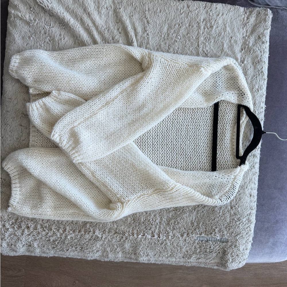 Cozy white Open-Knit Women's Sweater